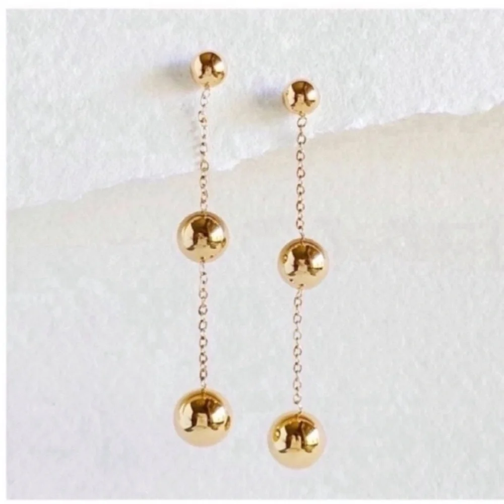 New! Free People Gold Drop Earrings NWOT